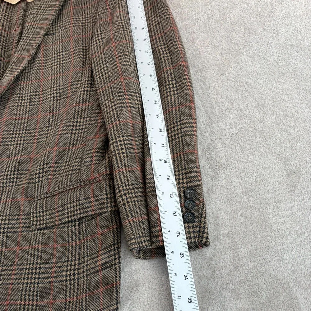 Vintage‎ BANANA REPUBLIC 2 Button Sports Coat Blazer Jacket 38 Brown Glen Check